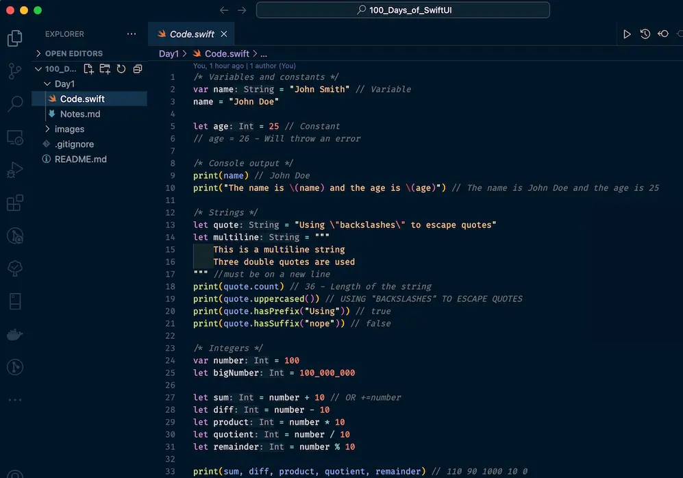 100 Days of SwiftUI - Day 1